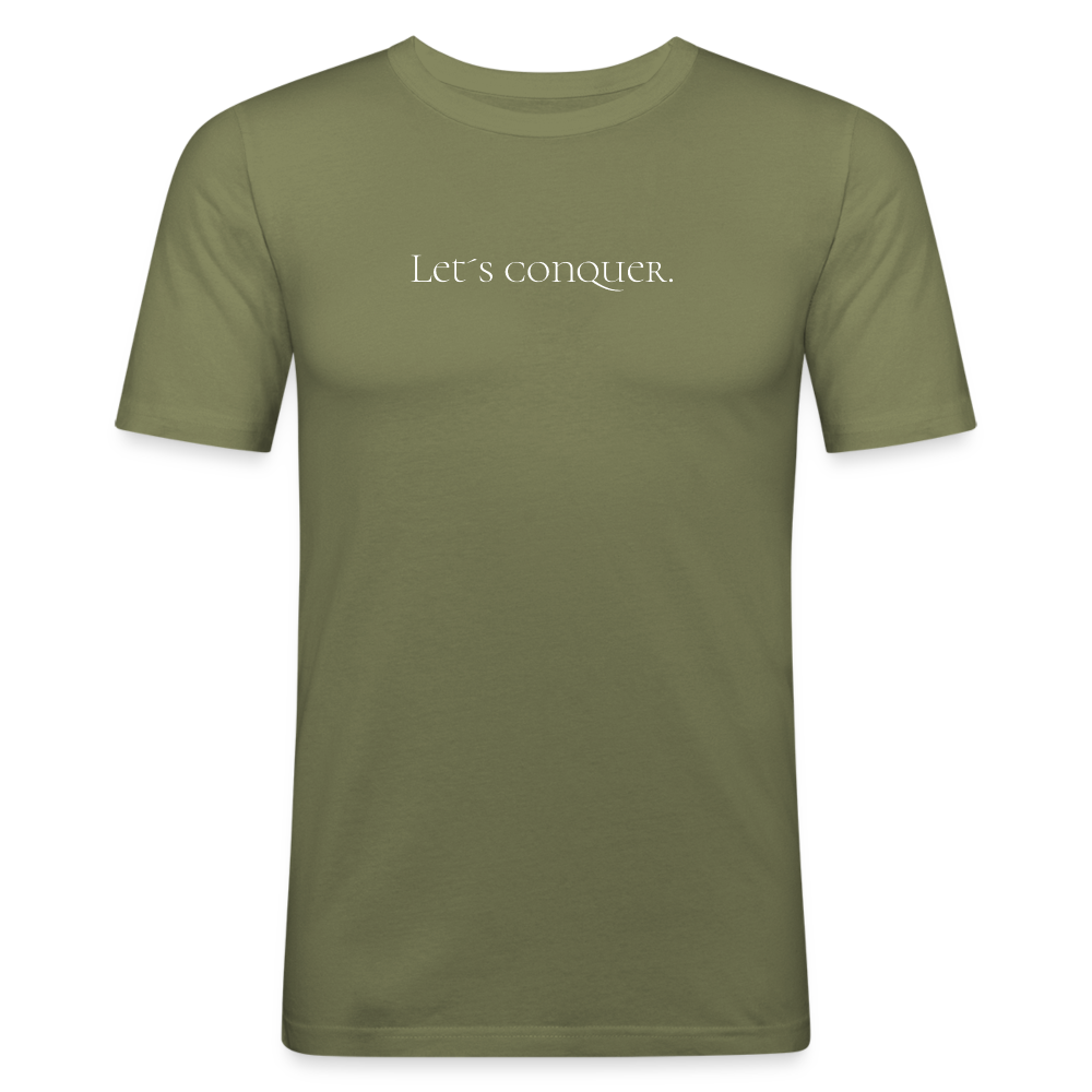 Let´s conquer. Slim Fit T-Shirt - Khaki Grün