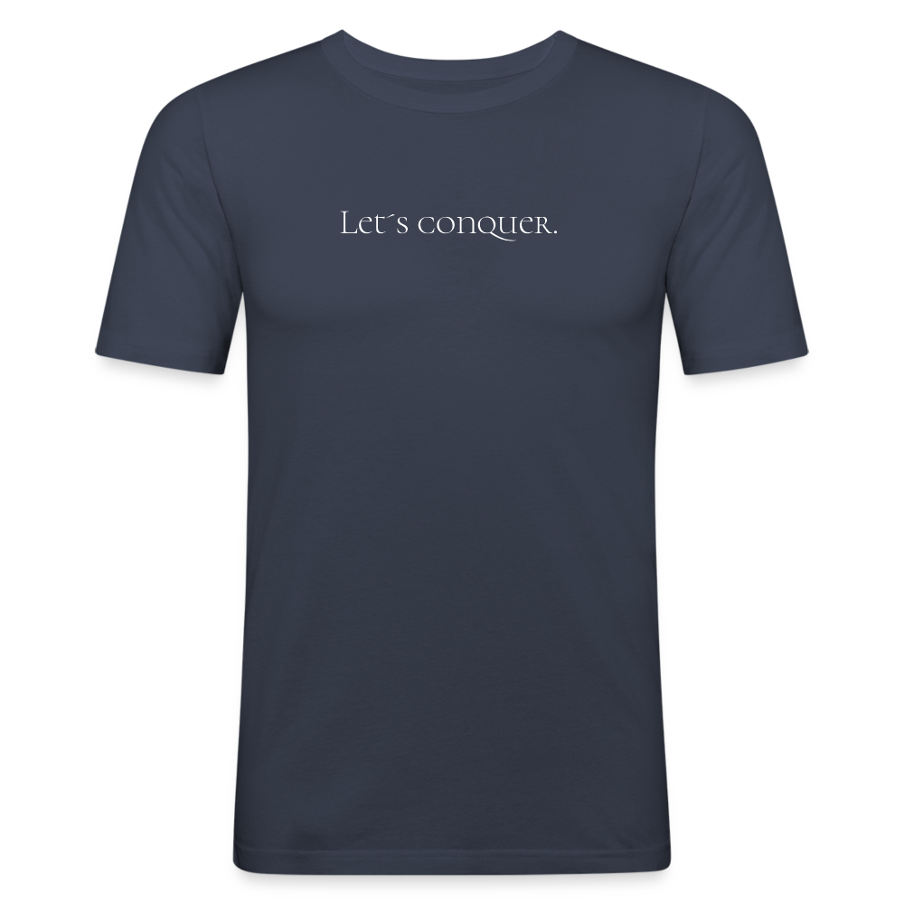 Let´s conquer. Slim Fit T-Shirt - Navy