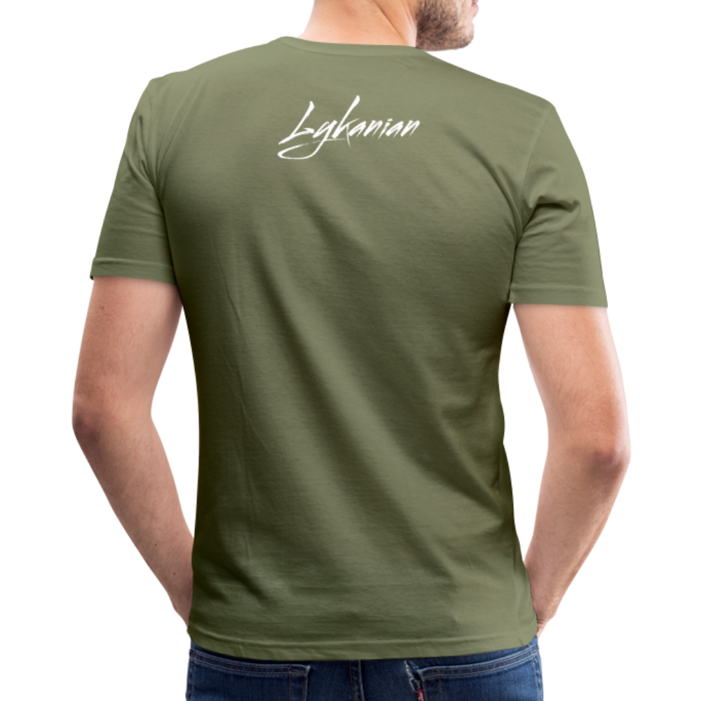 Let´s conquer. Slim Fit T-Shirt - Khaki Grün
