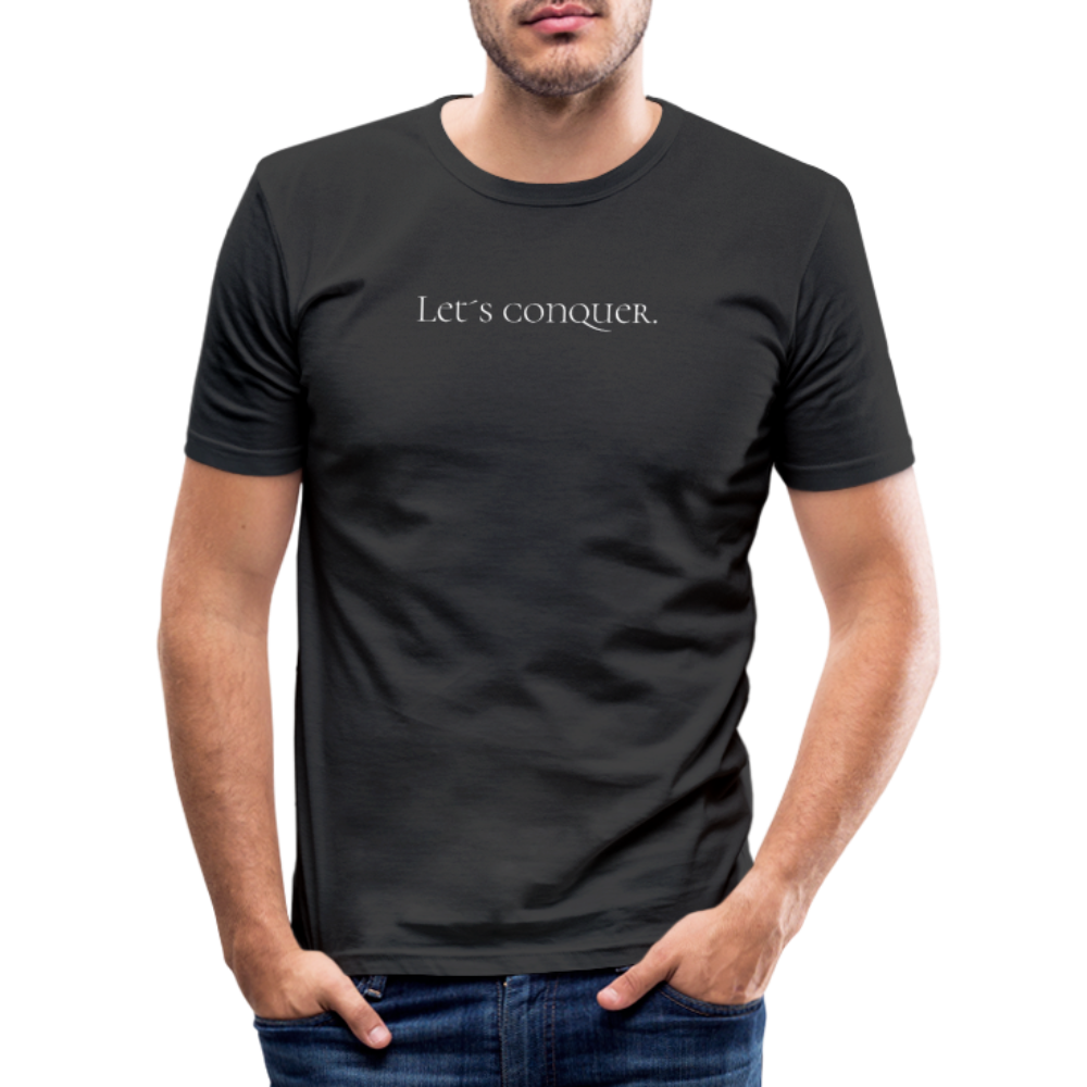 Let´s conquer. Slim Fit T-Shirt - Schwarz