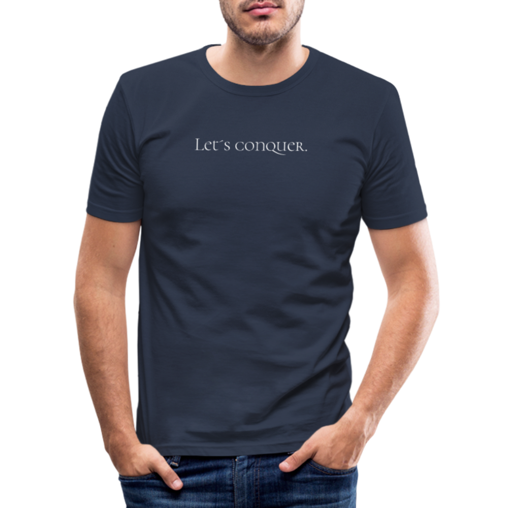Let´s conquer. Slim Fit T-Shirt - Navy