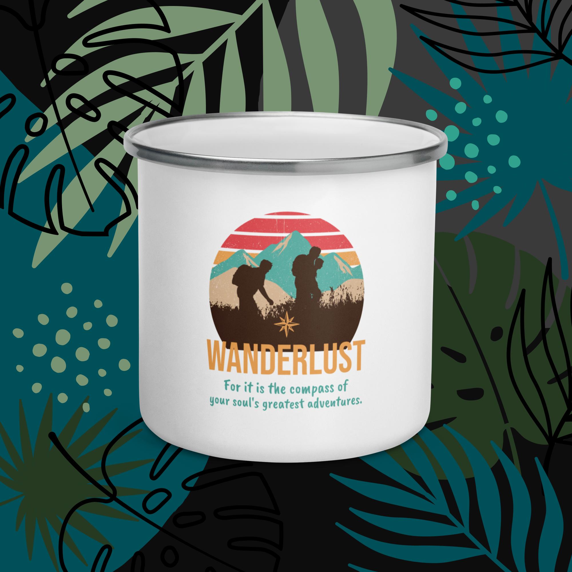 Emailletasse "Wanderlust"