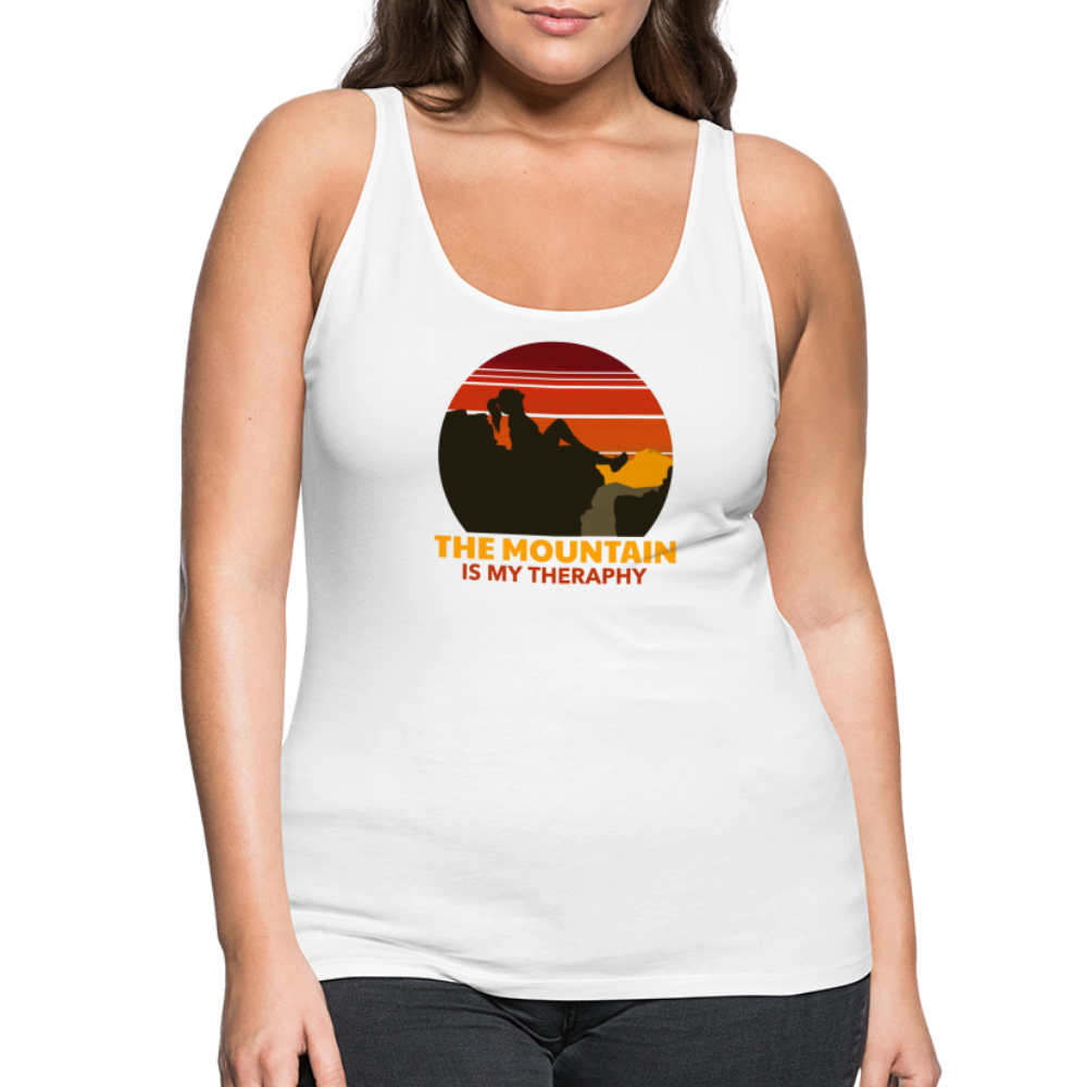Frauen Tank Top "Mountain-Therapy" - weiß