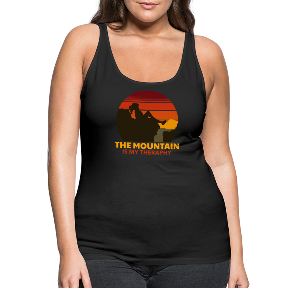 Frauen Tank Top "Mountain-Therapy" - Schwarz