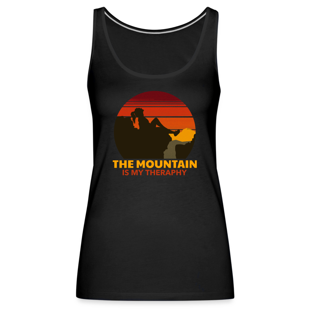 Frauen Tank Top "Mountain-Therapy" - Schwarz