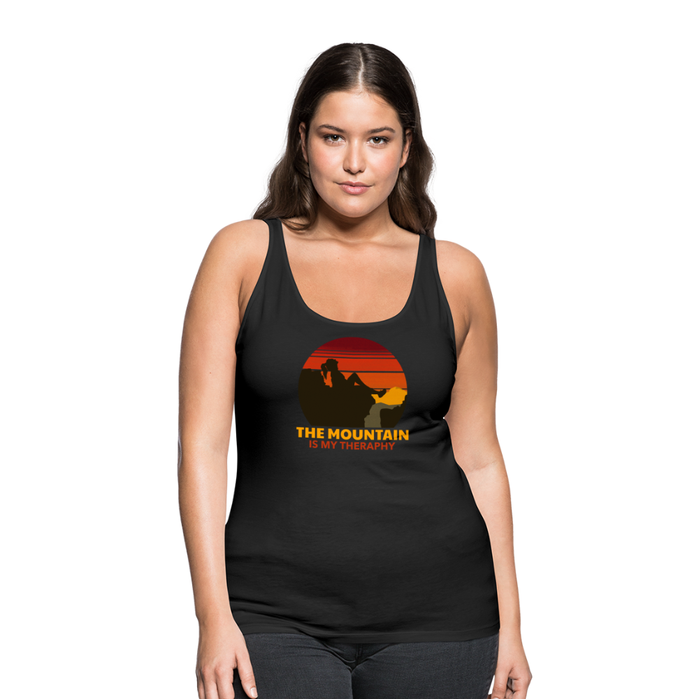 Frauen Tank Top "Mountain-Therapy" - Schwarz