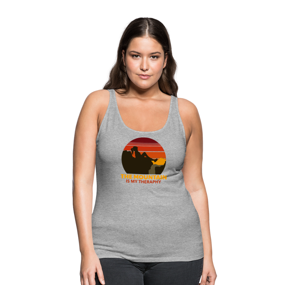 Frauen Tank Top "Mountain-Therapy" - Grau meliert