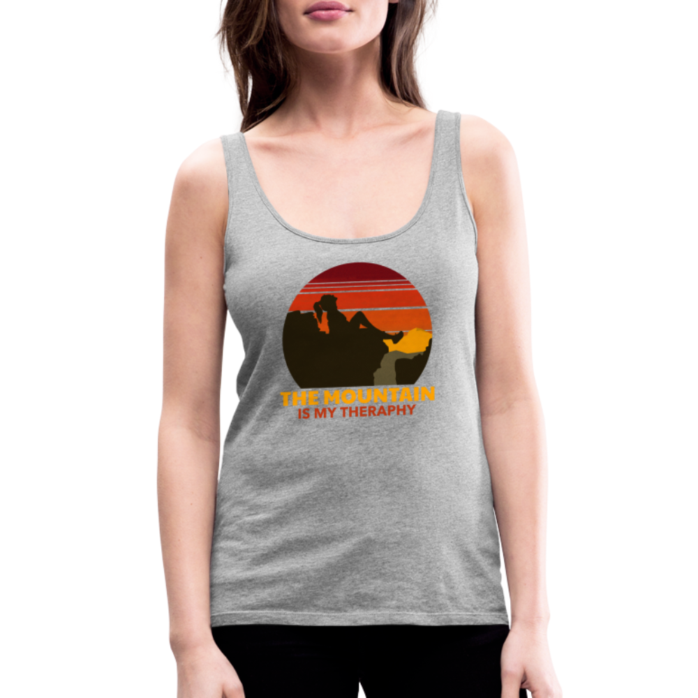 Frauen Tank Top "Mountain-Therapy" - Grau meliert