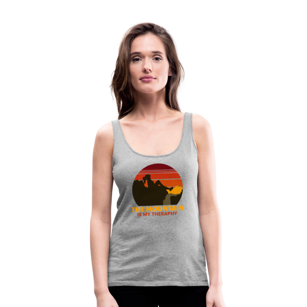 Frauen Tank Top "Mountain-Therapy" - Grau meliert