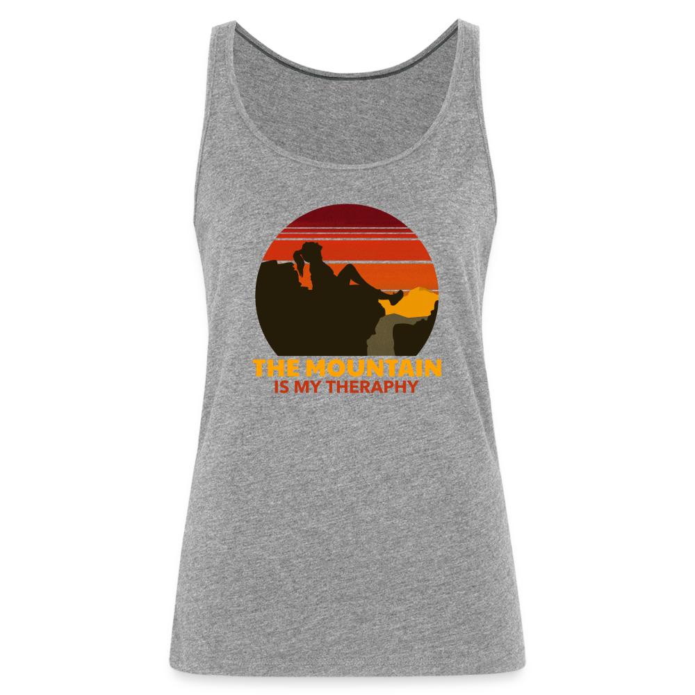 Frauen Tank Top "Mountain-Therapy" - Grau meliert