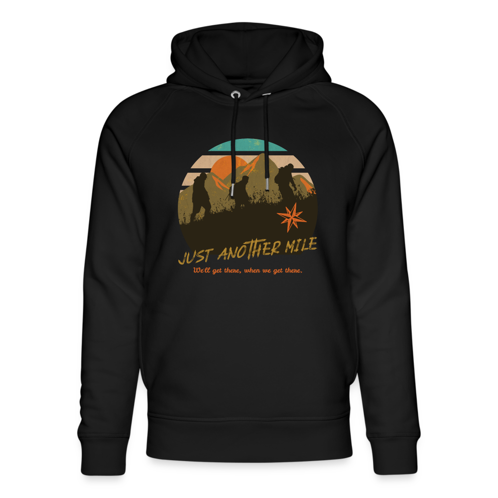 Unisex Bio-Hoodie "Just another Mile" - Schwarz