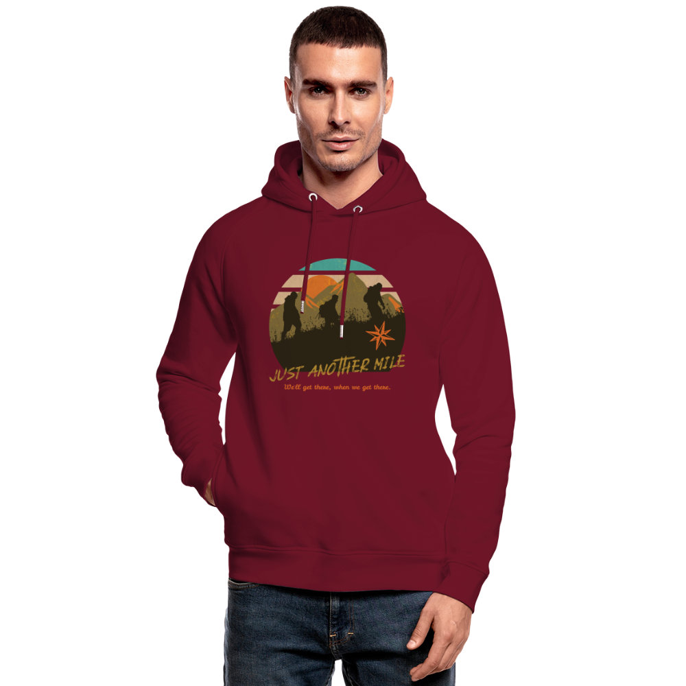 Unisex Bio-Hoodie "Just another Mile" - Burgunderrot