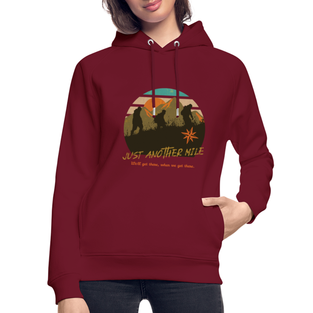 Unisex Bio-Hoodie "Just another Mile" - Burgunderrot
