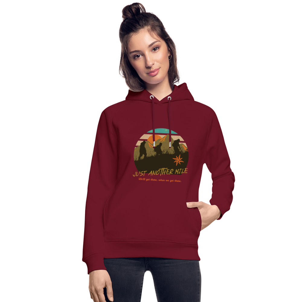 Unisex Bio-Hoodie "Just another Mile" - Burgunderrot