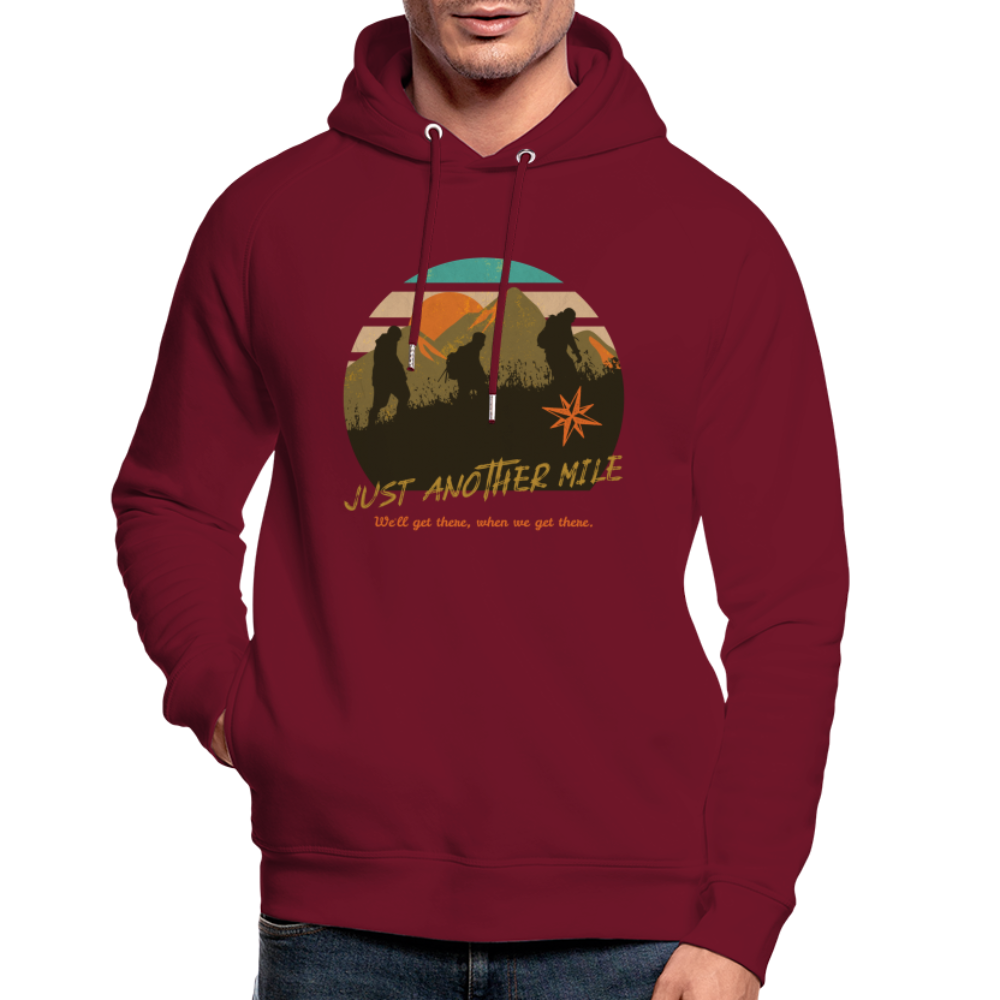 Unisex Bio-Hoodie "Just another Mile" - Burgunderrot