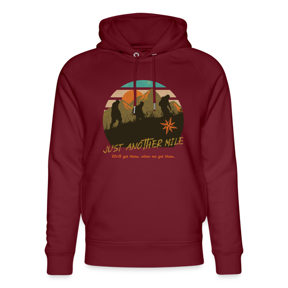 Unisex Bio-Hoodie "Just another Mile" - Burgunderrot