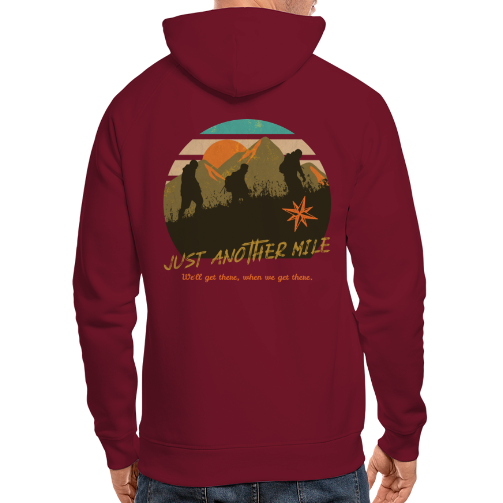 Unisex Bio-Hoodie "Just another Mile" - Burgunderrot