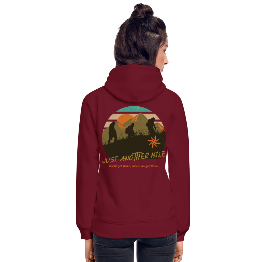Unisex Bio-Hoodie "Just another Mile" - Burgunderrot
