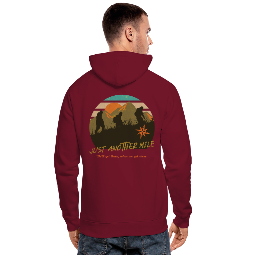 Unisex Bio-Hoodie "Just another Mile" - Burgunderrot