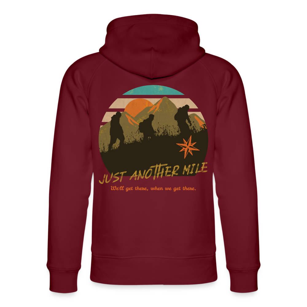 Unisex Bio-Hoodie "Just another Mile" - Burgunderrot