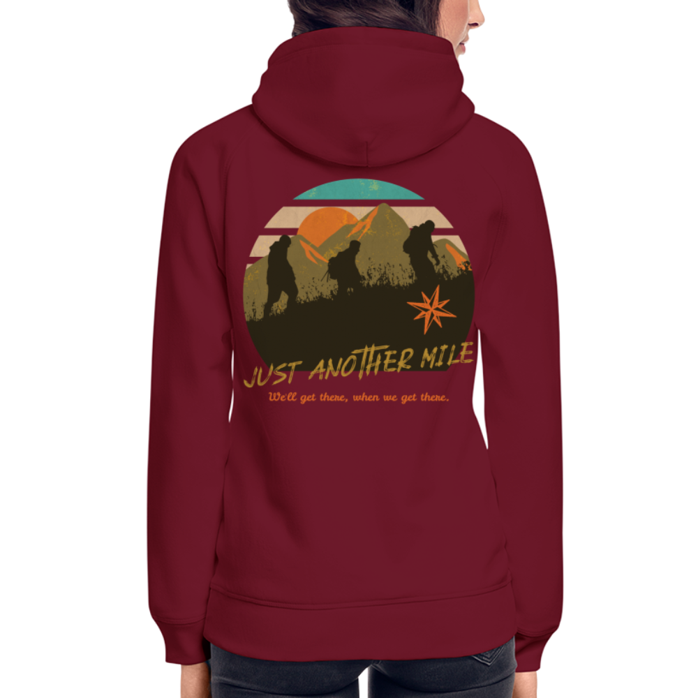 Unisex Bio-Hoodie "Just another Mile" - Burgunderrot