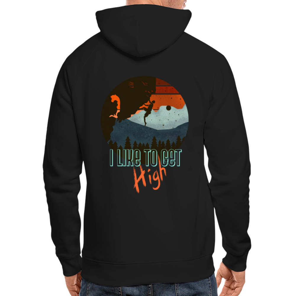 Unisex Bio-Hoodie "I like to get high" - Schwarz