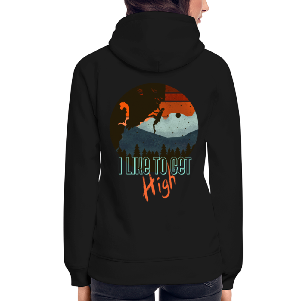 Unisex Bio-Hoodie "I like to get high" - Schwarz