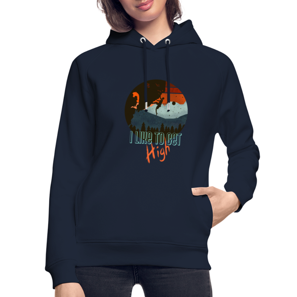 Unisex Bio-Hoodie "I like to get high" - Navy