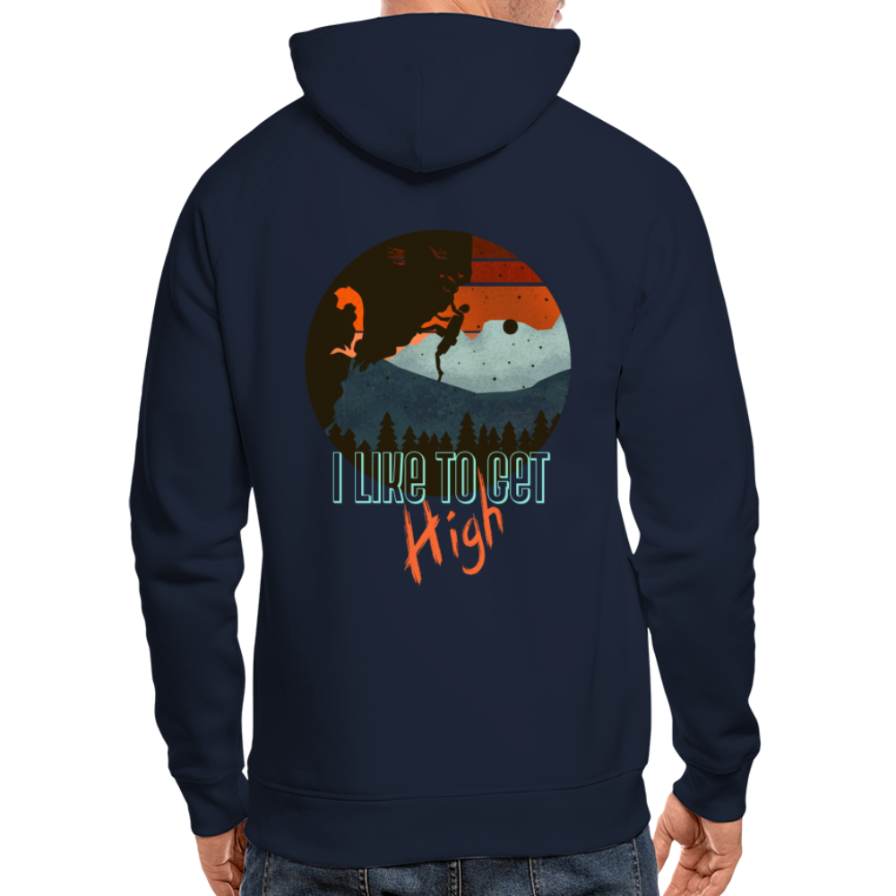Unisex Bio-Hoodie "I like to get high" - Navy