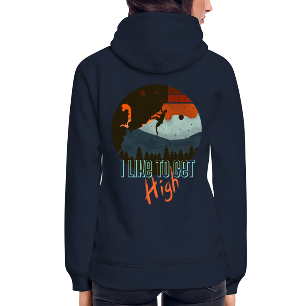 Unisex Bio-Hoodie "I like to get high" - Navy