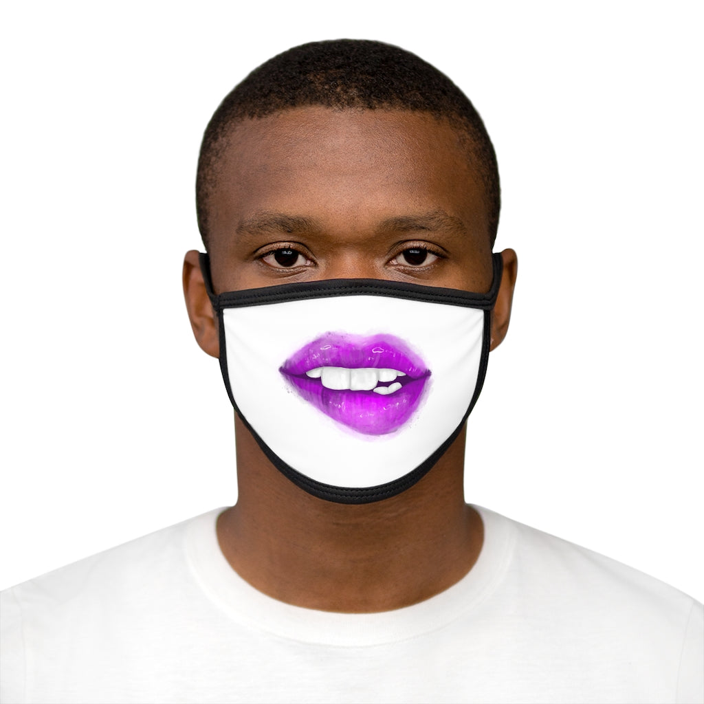 Purple Lip Bite Face Mask
