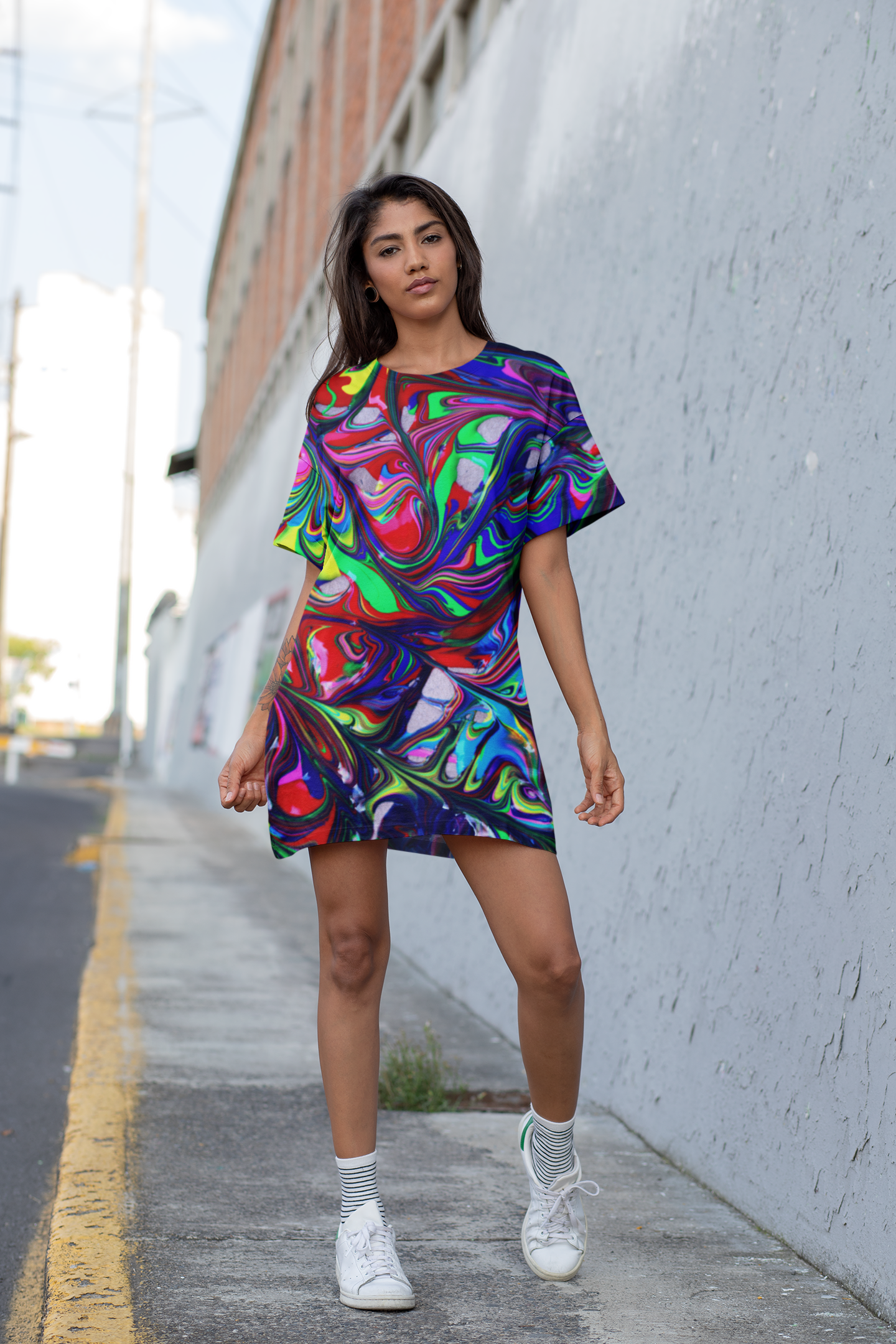 Abstract T-Shirt Dress