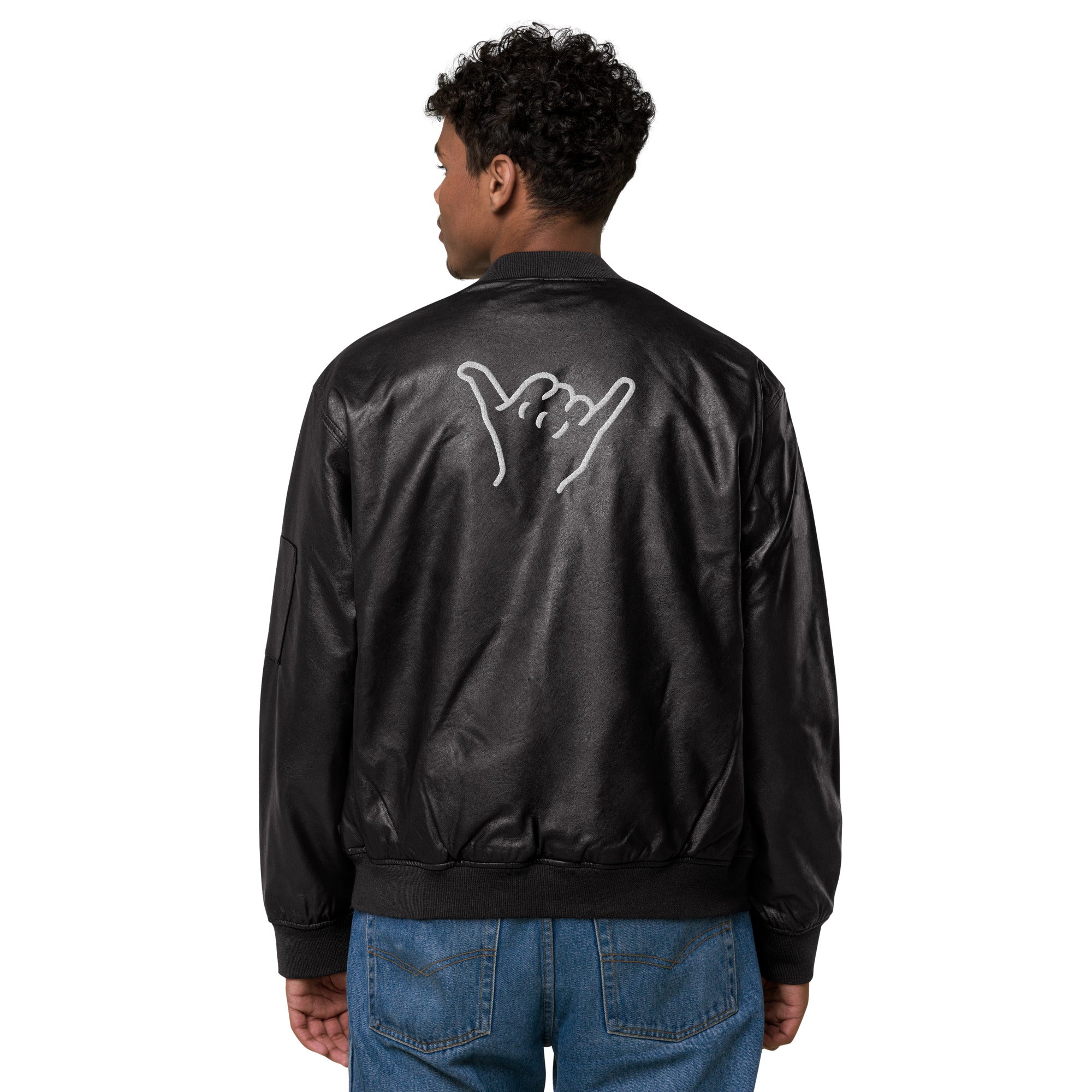 Leder-Bomberjacke