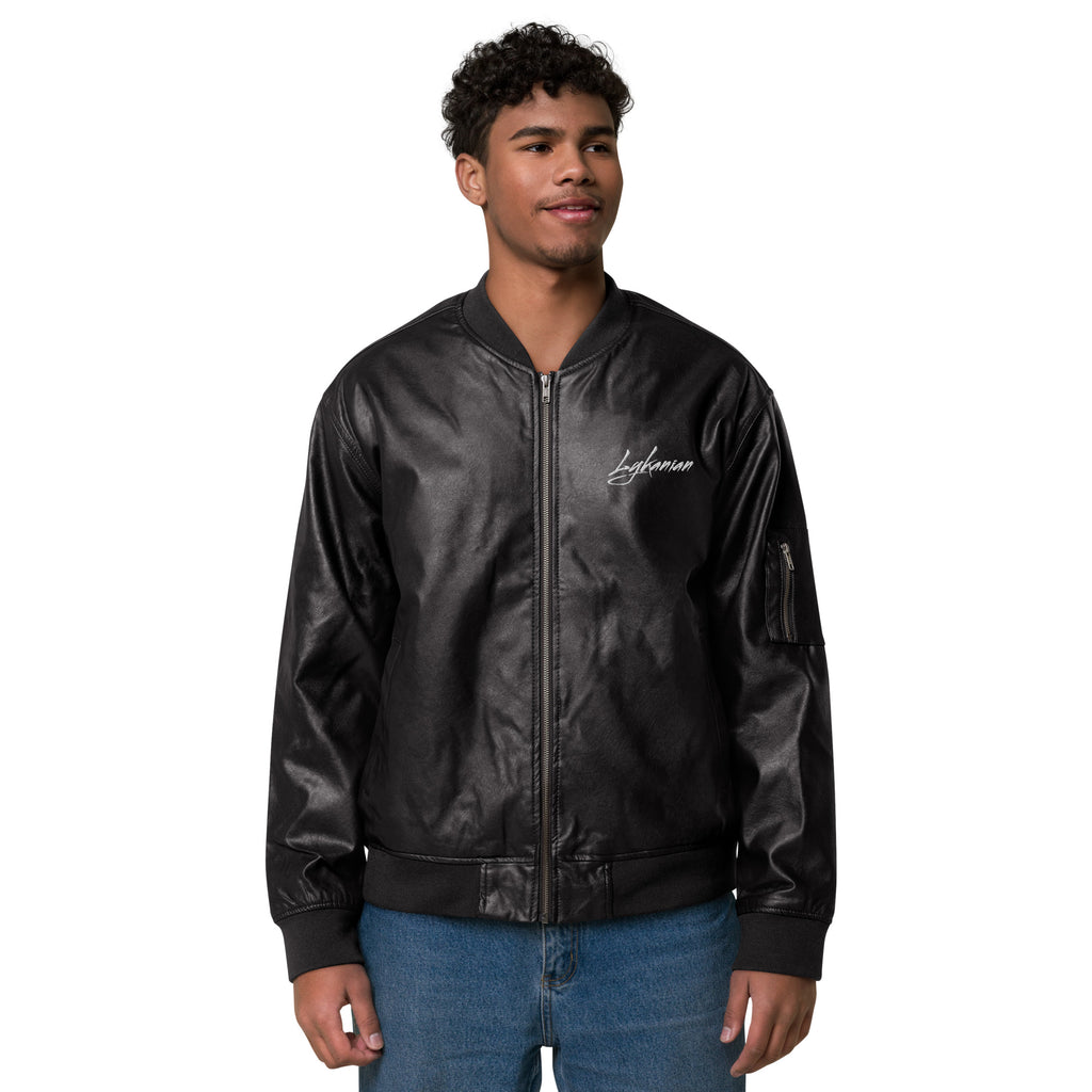 Leder-Bomberjacke