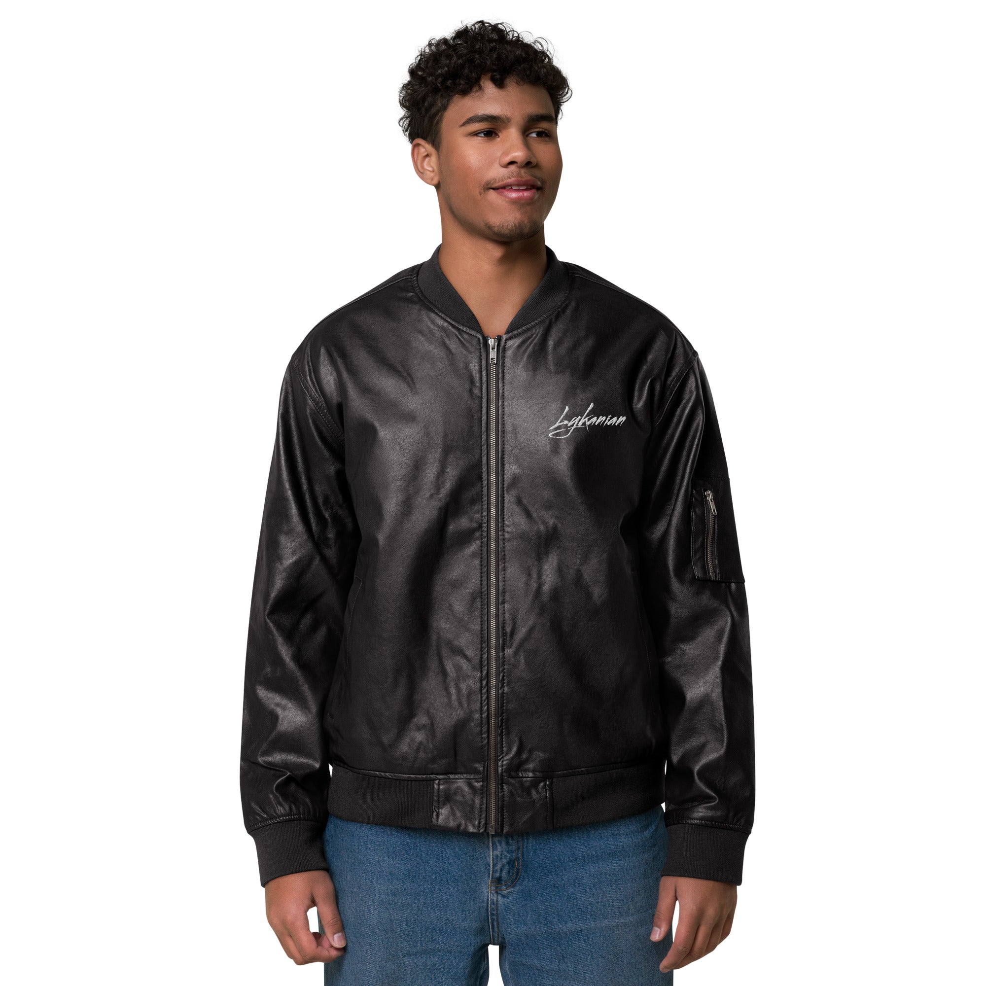 Leder-Bomberjacke