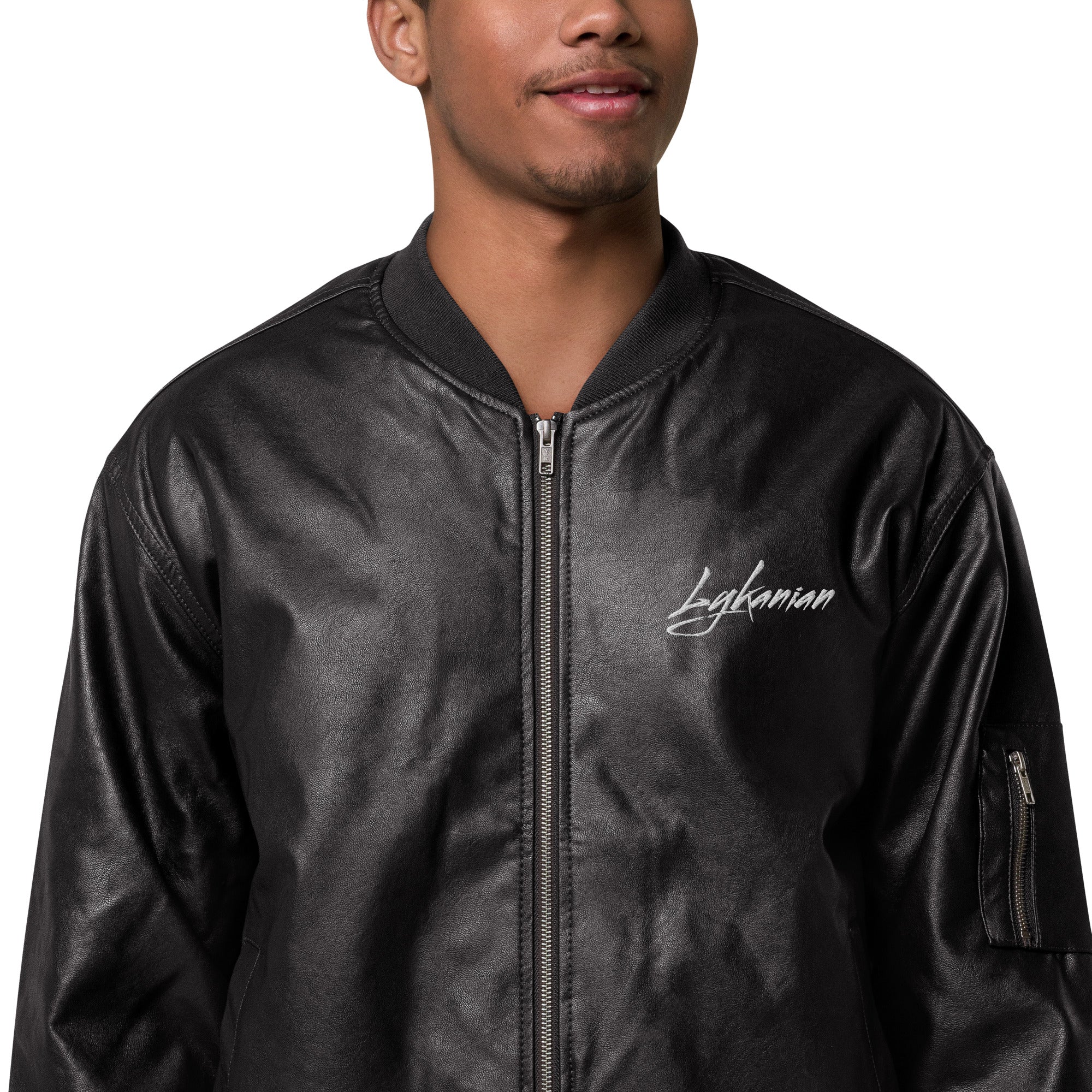 Leder-Bomberjacke