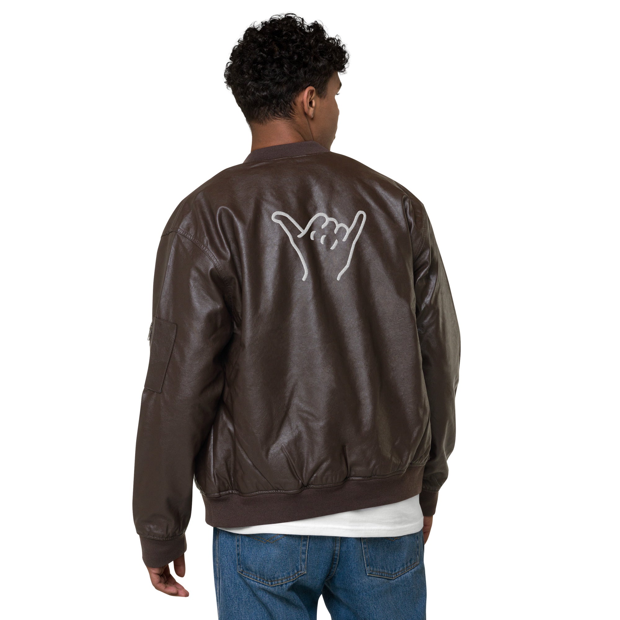 Leder-Bomberjacke