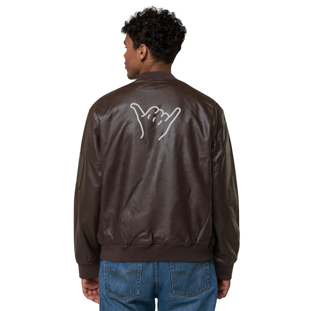 Leder-Bomberjacke