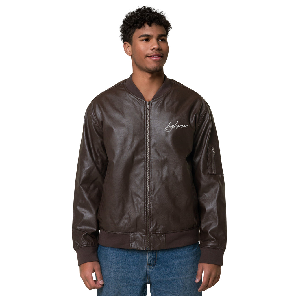 Leder-Bomberjacke