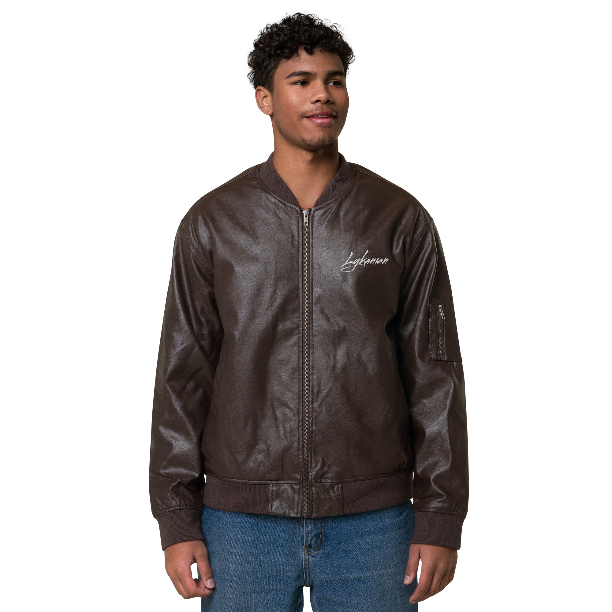 Leder-Bomberjacke