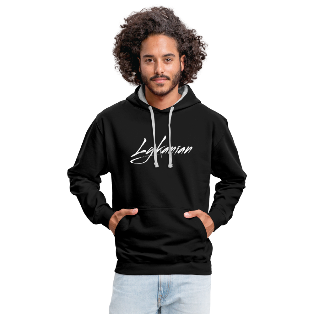 Contrast Colour Hoodie Unisex - Schwarz/Grau meliert