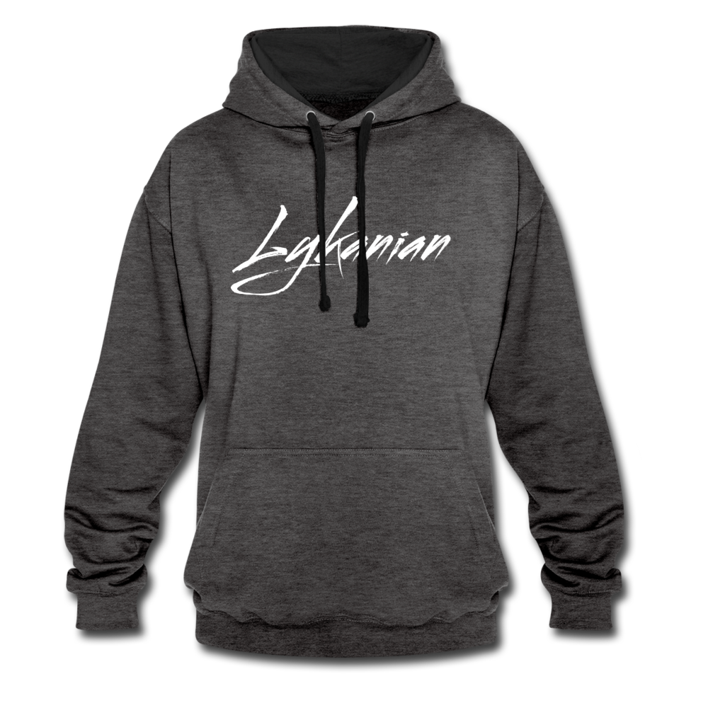 Contrast Colour Hoodie Unisex - Anthrazit/Schwarz