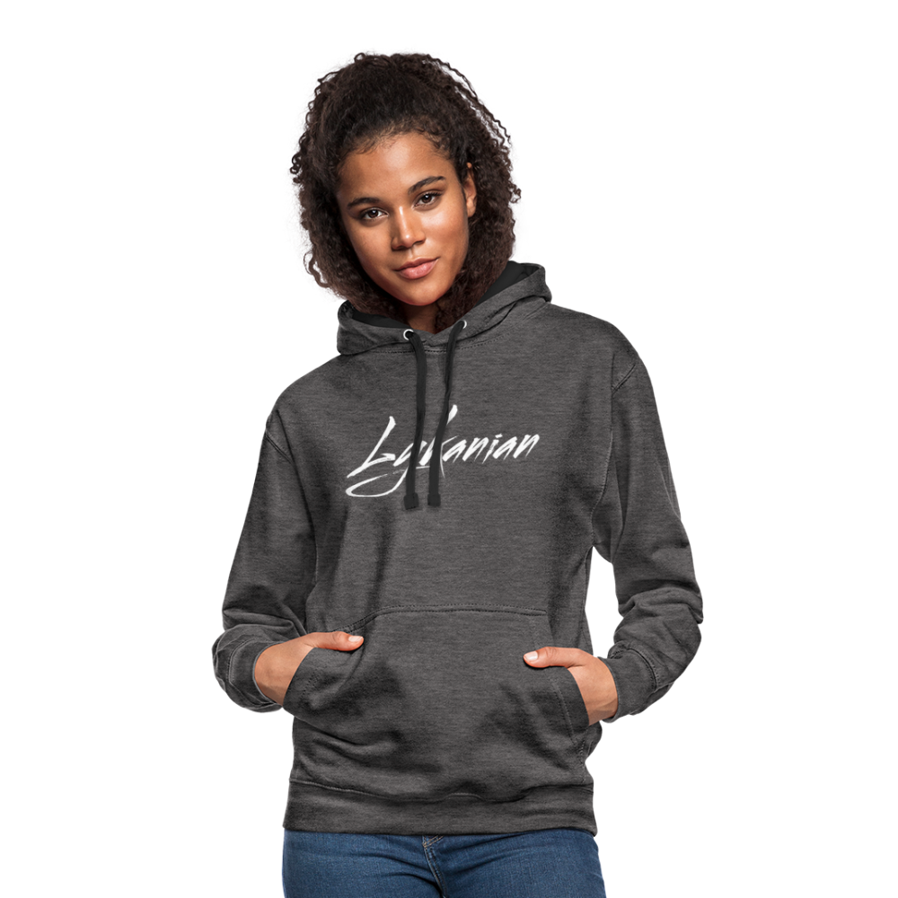 Contrast Colour Hoodie Unisex - Anthrazit/Schwarz