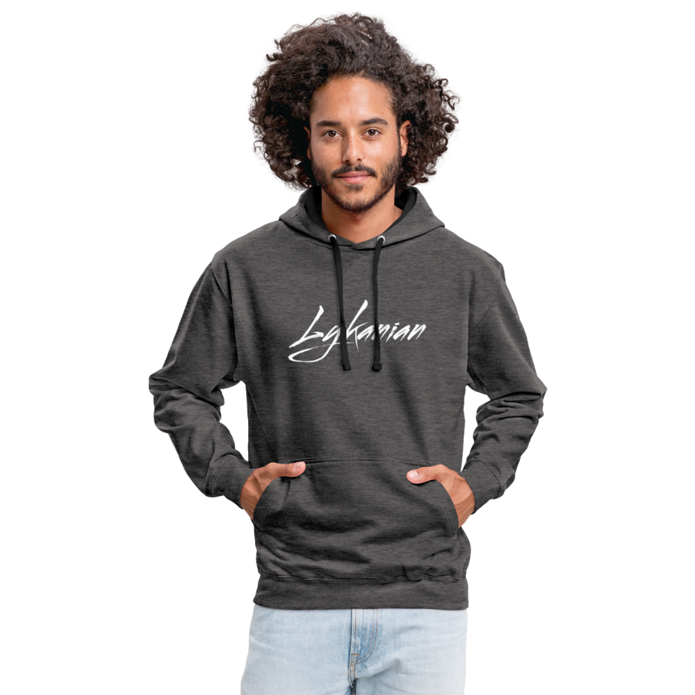 Contrast Colour Hoodie Unisex - Anthrazit/Schwarz