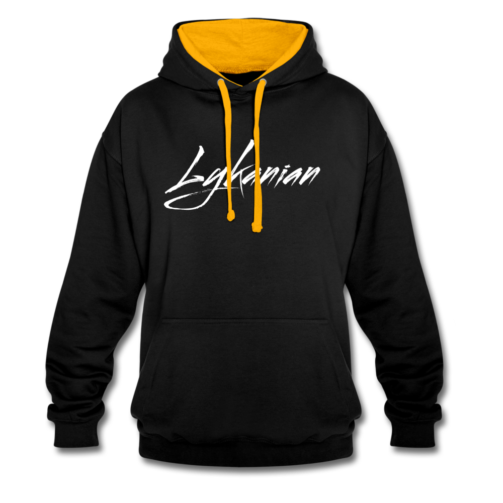 Contrast Colour Hoodie Unisex - Schwarz/Gold