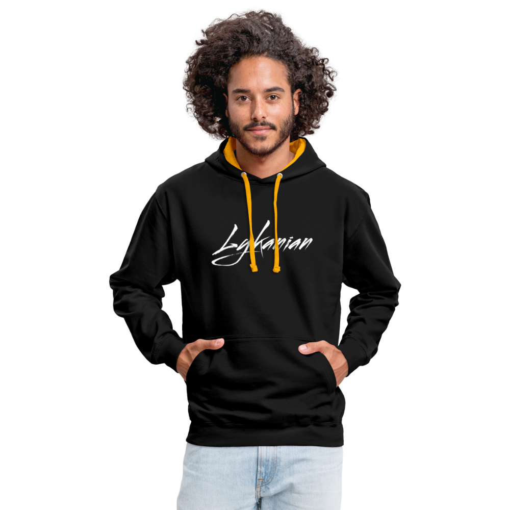 Contrast Colour Hoodie Unisex - Schwarz/Gold