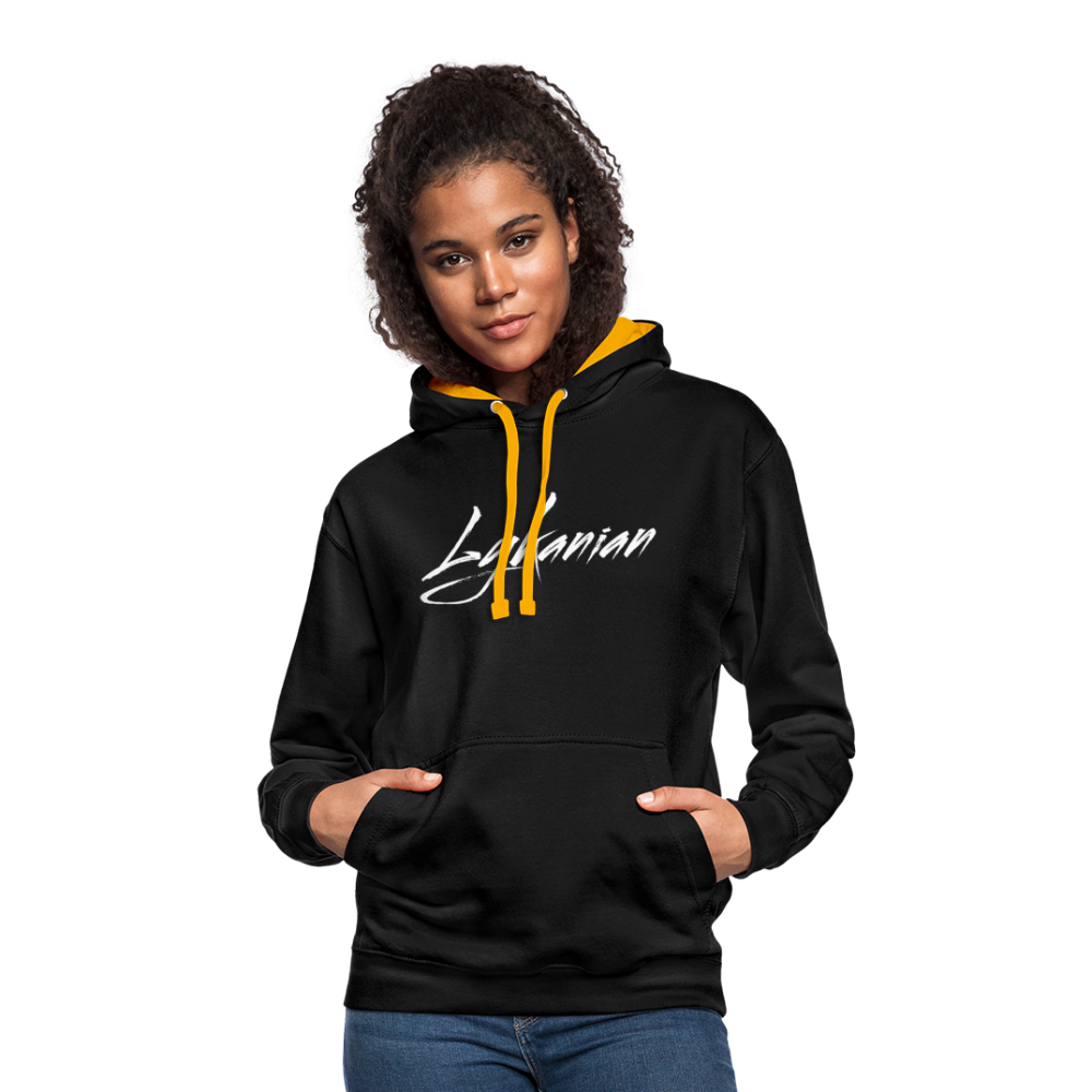 Contrast Colour Hoodie Unisex - Schwarz/Gold