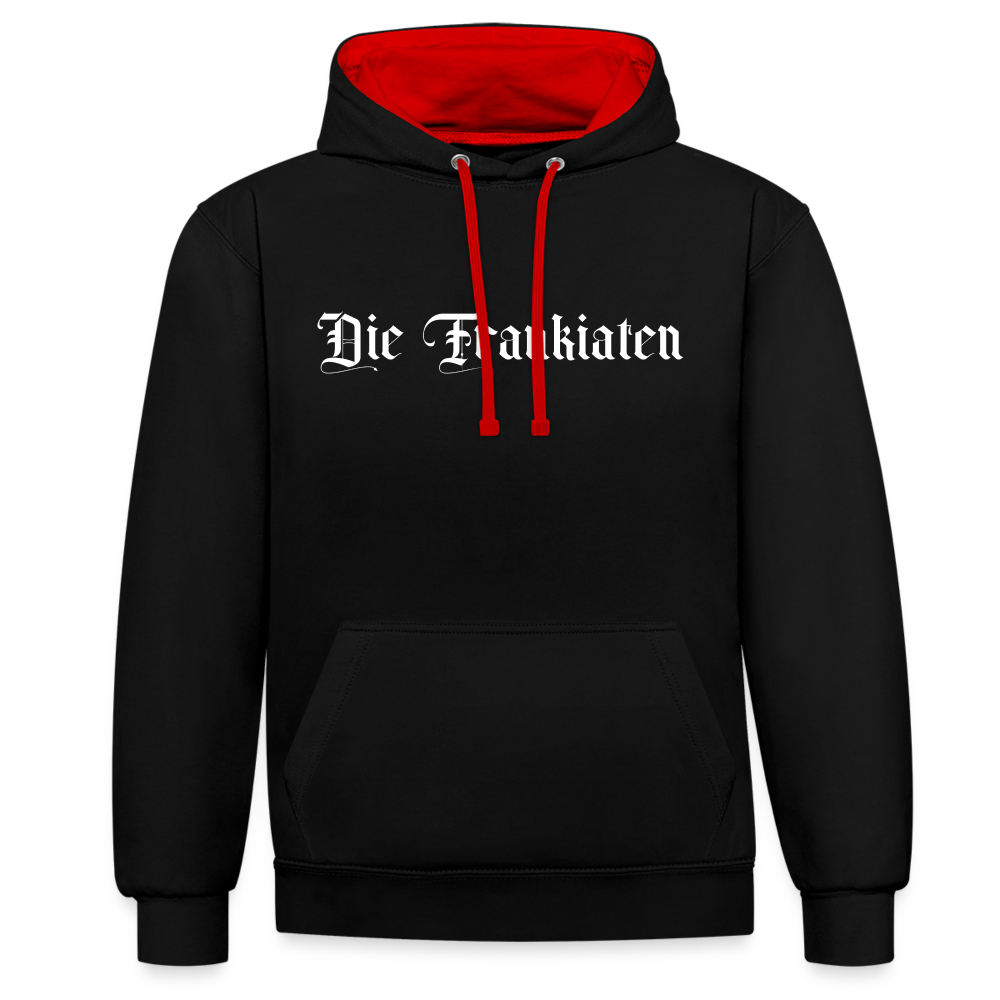 Frankiaten Kontrast-Hoodie - Schwarz/Rot