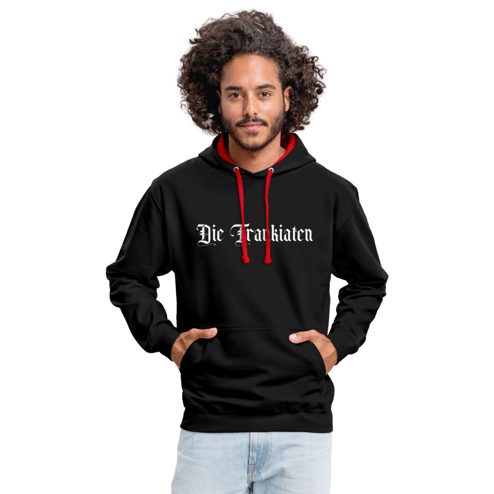 Frankiaten Kontrast-Hoodie - Schwarz/Rot