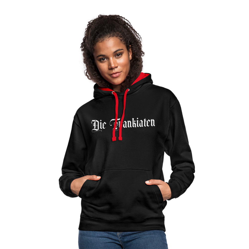 Frankiaten Kontrast-Hoodie - Schwarz/Rot